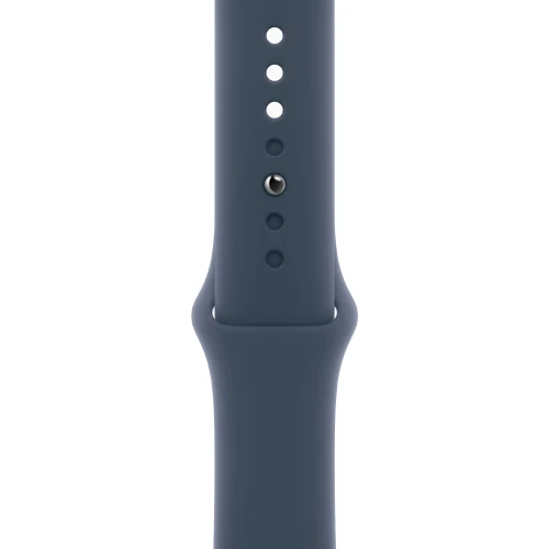 Apple Watch Series 9 GPS + Cellular 41mm Silver S. Steel Case w. Storm Blue Sport Band - S/M (MRJ23)