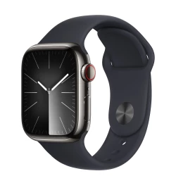 Apple Watch Series 9 GPS + Cellular 41mm Graphite S. Steel Case w. Midnight S. Band - M/L (MRJ93)