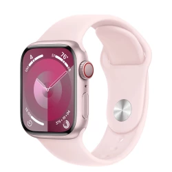 Apple Watch Series 9 GPS + Cellular 41mm Pink Alu. Case w. Light Pink Sport Band - S/M (MRHY3)