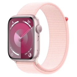 Apple Watch Series 9 GPS 45mm Pink Aluminum Case w. Light Pink S. Loop (MR9J3)