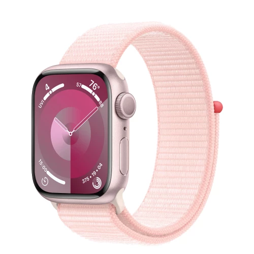 Apple Watch Series 9 GPS 41mm Pink Aluminum Case w. Light Pink S. Loop (MR953)