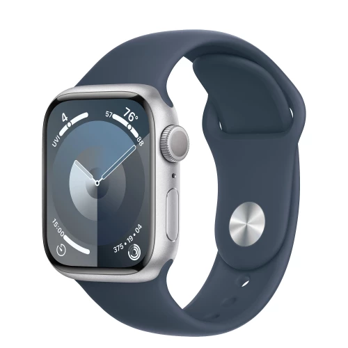 Apple Watch Series 9 GPS 41mm Silver Alu. Case w. Storm Blue S. Band - M/L (MR913)
