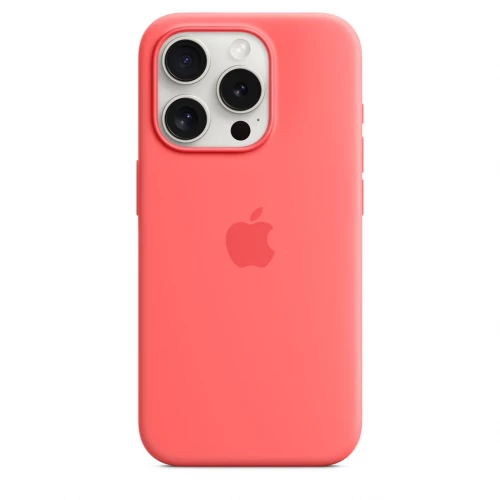 Чохол-накладка (силіконовий) для iPhone 15 Pro Silicone Case High Copy with MagSafe Guava