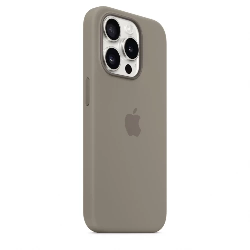 Чохол-накладка (силіконовий) для iPhone 15 Pro Silicone Case High Copy with MagSafe Clay