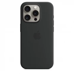 Чохол-накладка (силіконовий) для iPhone 15 Pro Silicone Case High Copy with MagSafe Black