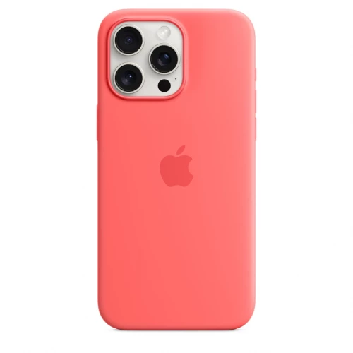 Чохол-накладка (силіконовий) для iPhone 15 Pro Max Silicone Case High Copy with MagSafe Guava