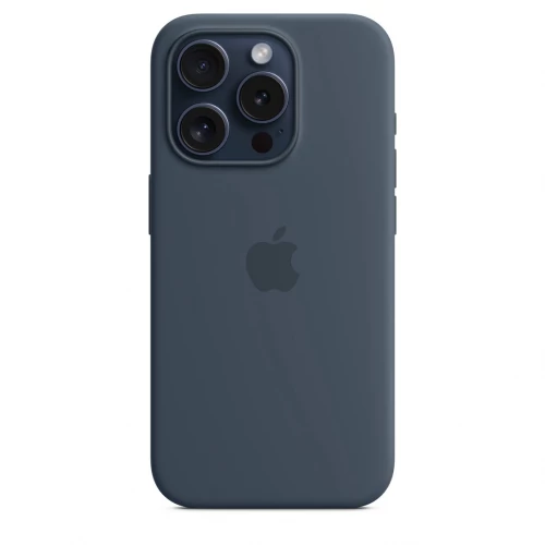 Чохол-накладка (силіконовий) для iPhone 15 Pro Silicone Case High Copy with MagSafe Storm Blue