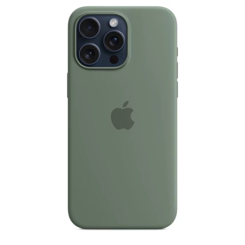 Чохол-накладка (силіконовий) для iPhone 15 Pro Max Silicone Case High Copy with MagSafe Cypress