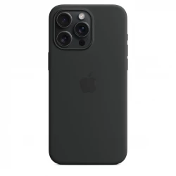 Чохол-накладка (силіконовий) для iPhone 15 Pro Max Silicone Case High Copy with MagSafe Black