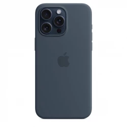 Чохол-накладка (силіконовий) для iPhone 15 Pro Max Silicone Case High Copy with MagSafe Storm Blue