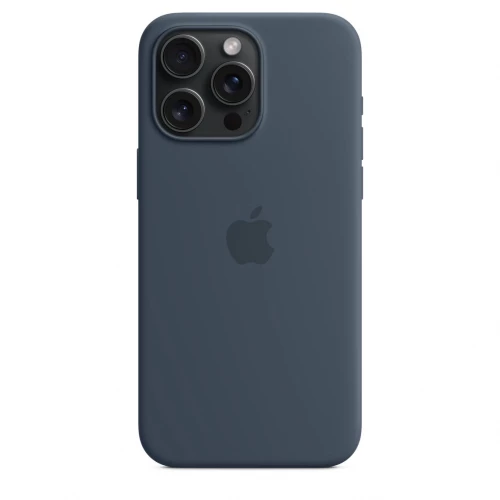 Чохол-накладка (силіконовий) для iPhone 15 Pro Max Silicone Case High Copy with MagSafe Storm Blue
