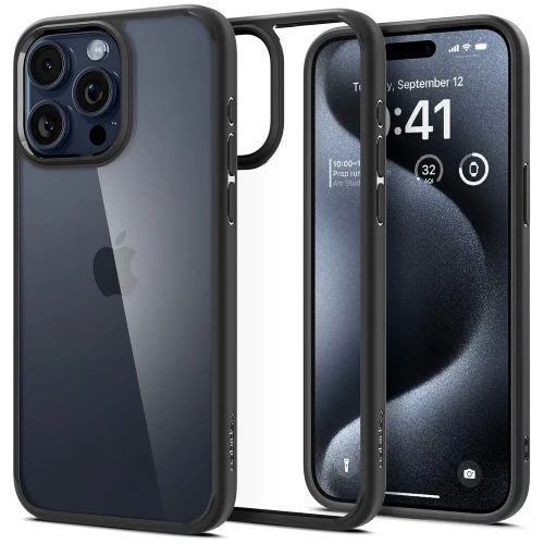 Чехол-накладка (силиконовый) Apple iPhone 15 Pro Max Spigen Ultra Hybrid Matte Black (ACS06570)
