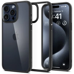 Чохол-накладка (силіконовий) Apple iPhone 15 Pro Spigen Ultra Hybrid Matte Black (ACS06713)
