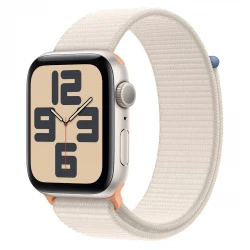 Apple Watch SE 2 GPS 44mm Starlight Aluminium Case with Starlight Sport Loop (MRE63)