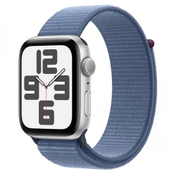 Apple Watch SE 2 GPS 44mm Silver Aluminium Case with Winter Blue Sport Loop (MREF3)
