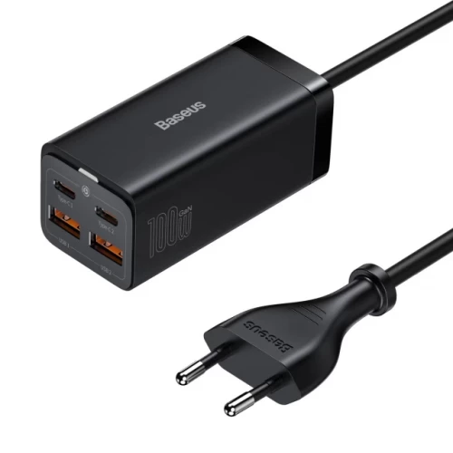 Baseus GaN3 Pro 100W 2 Type-C + 2 USB Black (CCGP000101)
