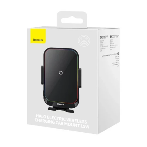 Автомобильный держатель Baseus Halo Electric 15W Black (SUDD000001)