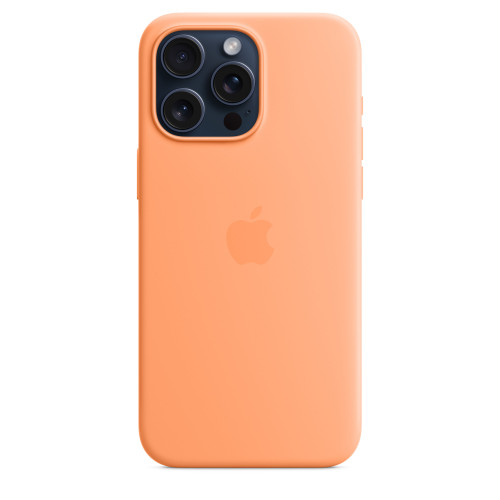 Чехол-накладка (силиконовый) для iPhone 15 Pro Max Silicone Case High Copy with MagSafe Orange Sorbet