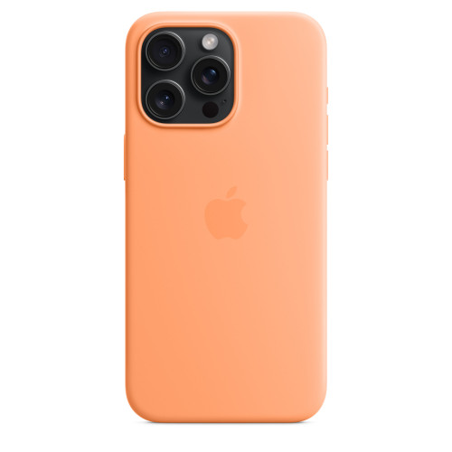 Чехол-накладка (силиконовый) для iPhone 15 Pro Max Silicone Case High Copy with MagSafe Orange Sorbet