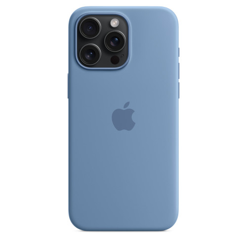 Чехол-накладка (силиконовый) для iPhone 15 Pro Max Silicone Case High Copy with MagSafe Winter Blue