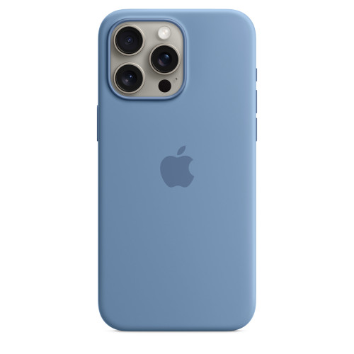 Чехол-накладка (силиконовый) для iPhone 15 Pro Max Silicone Case High Copy with MagSafe Winter Blue