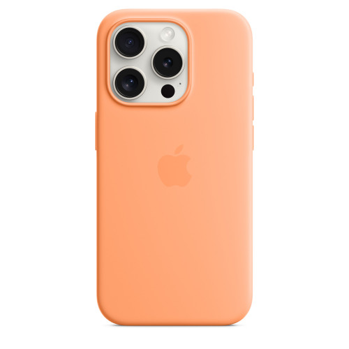 Чохол-накладка (силіконовий) для iPhone 15 Pro Silicone Case High Copy with MagSafe Orange Sorbet