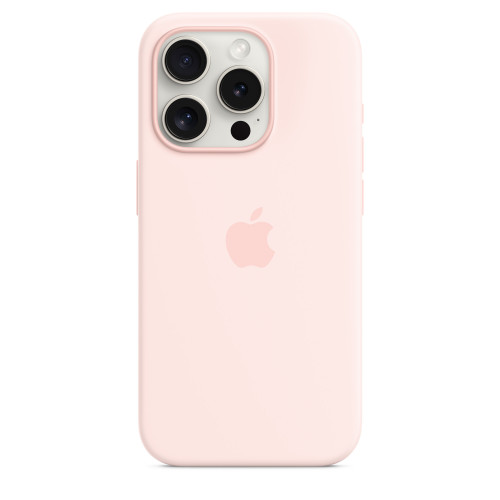 Чехол-накладка (силиконовый) для iPhone 15 Pro Silicone Case High Copy with MagSafe Light Pink