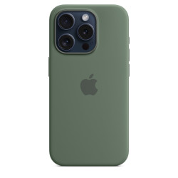 Чохол-накладка (силіконовий) для iPhone 15 Pro Silicone Case High Copy with MagSafe Cypress