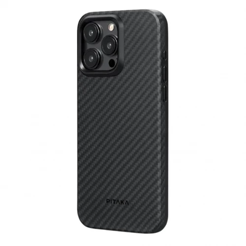 Чехол-накладка (карбоновый) Apple iPhone 15 Pro Pitaka MagEZ Case Pro 4 Twill 1500D Black/Grey (KI1501PP)