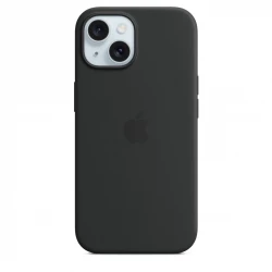 Чохол-накладка (силіконовий) для iPhone 15 Silicone Case High Copy with MagSafe Black