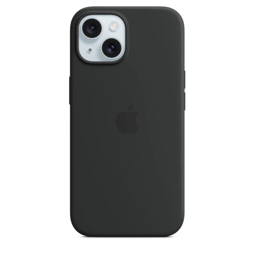 Чехол-накладка (силиконовый) для iPhone 15 Silicone Case High Copy with MagSafe Black