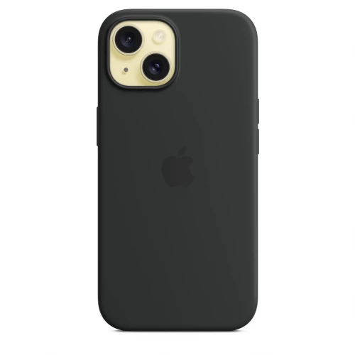 Чехол-накладка (силиконовый) для iPhone 15 Silicone Case High Copy with MagSafe Black