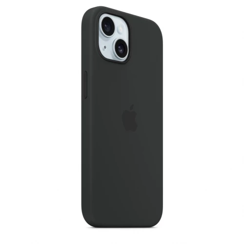 Чехол-накладка (силиконовый) для iPhone 15 Silicone Case High Copy with MagSafe Black