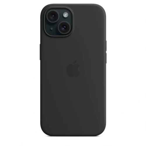 Чехол-накладка (силиконовый) для iPhone 15 Silicone Case High Copy with MagSafe Black
