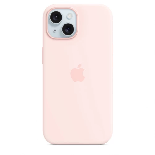 Чехол-накладка (силиконовый) для iPhone 15 Silicone Case High Copy with MagSafe Light Pink