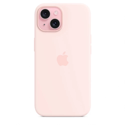 Чехол-накладка (силиконовый) для iPhone 15 Silicone Case High Copy with MagSafe Light Pink