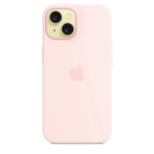 Чехол-накладка (силиконовый) для iPhone 15 Silicone Case High Copy with MagSafe Light Pink