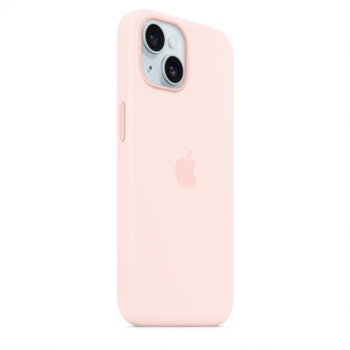 Чехол-накладка (силиконовый) для iPhone 15 Silicone Case High Copy with MagSafe Light Pink