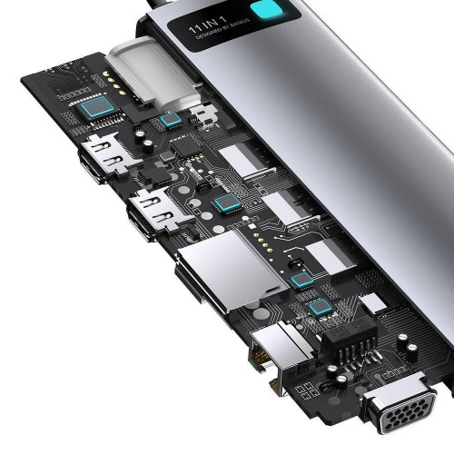 Baseus Metal Gleam Series 11-in-1 Type-C Gray (CAHUB-CT0G)