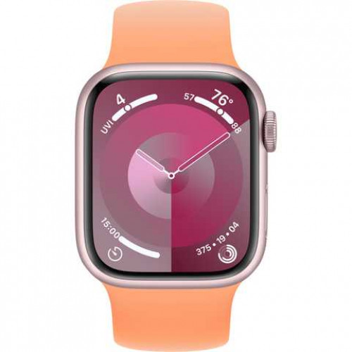 Apple Watch Series 9 GPS 41mm Pink Alu. Case w. Orange Sorbet Solo Loop - Size 3 (MR9N3+MTAX3)