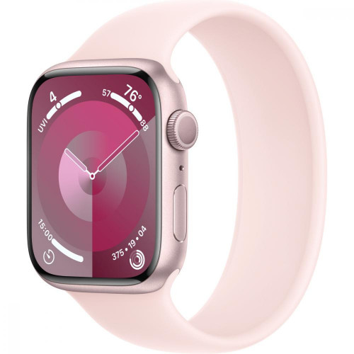 Apple Watch Series 9 GPS 45mm Pink Alu. Case w. Light Pink Solo Loop - Size 7 (MR9T3+MTH73)
