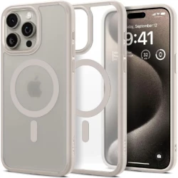 Чохол-накладка (силіконовий) Apple iPhone 15 Pro Max Spigen Ultra Hybrid with MagSafe Frost Natural Titanium (ACS07210)