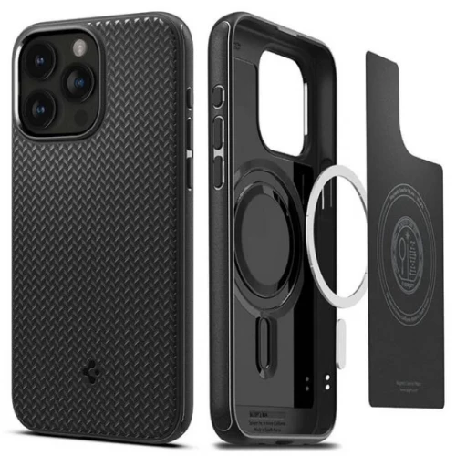 Чохол-накладка (силіконовий) Apple iPhone 15 Pro Spigen Mar Armor with MagSafe Matte Black (ACS06736)