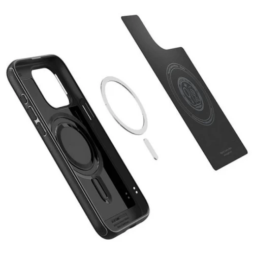 Чохол-накладка (силіконовий) Apple iPhone 15 Pro Spigen Mar Armor with MagSafe Matte Black (ACS06736)