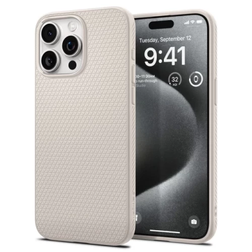 Чехол-накладка (силиконовый) Apple iPhone 15 Pro Spigen Liquid Air Natural Titanium (ACS07217)