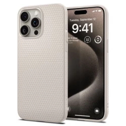 Чохол-накладка (силіконовий) Apple iPhone 15 Pro Max Spigen Liquid Air Natural Titanium (ACS07212)