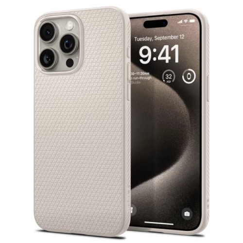 Чехол-накладка (силиконовый) Apple iPhone 15 Pro Max Spigen Liquid Air Natural Titanium (ACS07212)