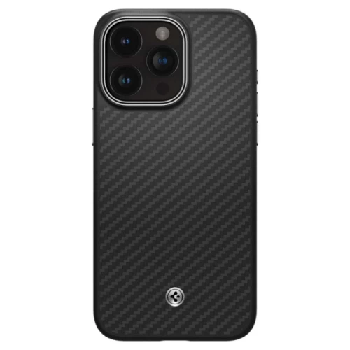 Чехол-накладка (карбоновый) Apple iPhone 15 Pro Spigen Enzo Aramid with MagSafe Matte Black (ACS07045)