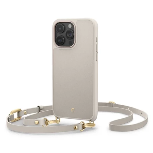 Чехол-накладка (кожаный) Apple iPhone 15 Pro Max Spigen Cyrill Classic Charm with MagSafe Cream (ACS06637)