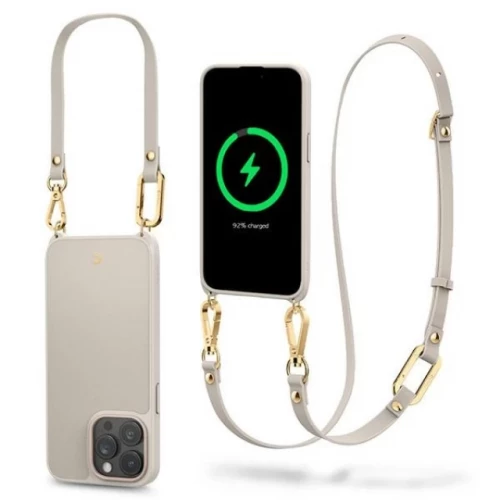 Чехол-накладка (кожаный) Apple iPhone 15 Pro Max Spigen Cyrill Classic Charm with MagSafe Cream (ACS06637)